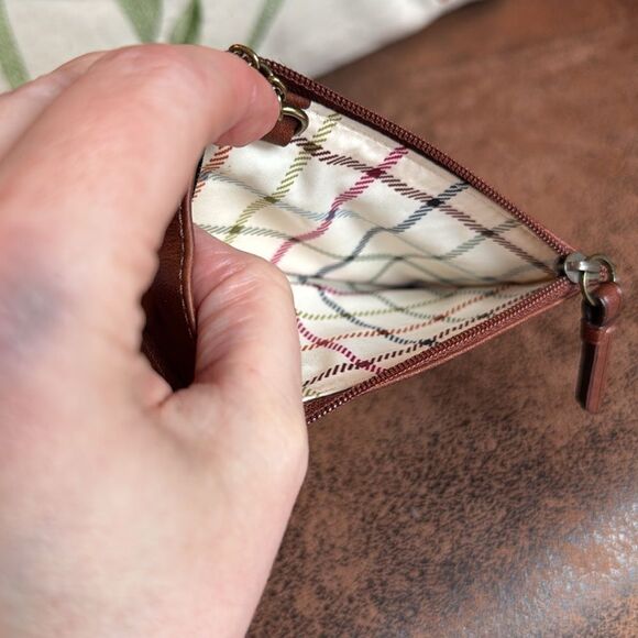 RARE COACH BLEECKER LEATHER MINI SKINNY TATTERSALL CARD CASE KEY WALLET 2007 EUC - Picture 16 of 17